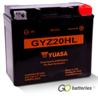 GYZ20HL Yuasa High Performance AGM Motorcycle Battery 12V 21Ah