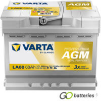LA60 Varta Professional AGM Dual Purpose Leisure Battery 840 060 068