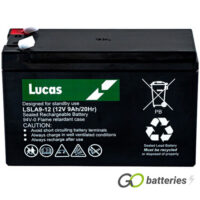 LSLA9-12 Lucas AGM Battery 12V 9Ah