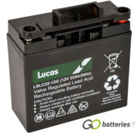 LSLC22-12G Lucas AGM Golf Battery 12V 22Ah