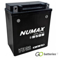 NTS12AA Numax Sealed AGM Motorcycle Battery 12V 12Ah (YB12A-A) (YB12AA)