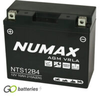 YT12B-4 Numax AGM Motorcycle Battery 12V 10Ah (YT12B4) (NTS12B4)