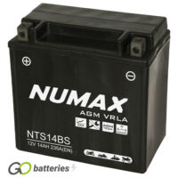 YTX14-BS Numax Factory Activated AGM Motorcycle Battery 12V 14Ah (NTS14BS) (YTX14BS)