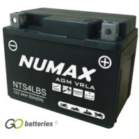 YT4L-BS Numax AGM Motorcycle Battery 12V 4Ah (NTS4LBS) (YT4LBS)