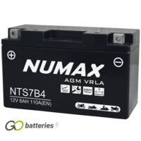 YT7B-4 Numax AGM Motorcycle Battery 12V 6Ah (YT7B4) (NTS7B4)