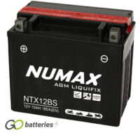 YTX12-BS Numax AGM Motorcycle Battery 12V 10Ah (NTX12-BS) (YTX12BS)