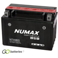 YTX9-BS Numax AGM Motorcycle Battery 12V 8Ah (NTX9-BS) (YTX9BS)