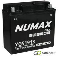 YG51913 Numax Gel Motorcycle Battery 12V 21Ah (51913) (519901017)