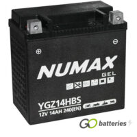 YGZ14H-BS Numax Gel Motorcycle Battery 12V 14Ah (YGZ14HBS) (YTX14-BS) (Harley Davidson)